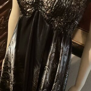 Shoreline Black and Brown Strapless Dress